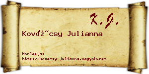Kovácsy Julianna névjegykártya