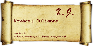 Kovácsy Julianna névjegykártya
